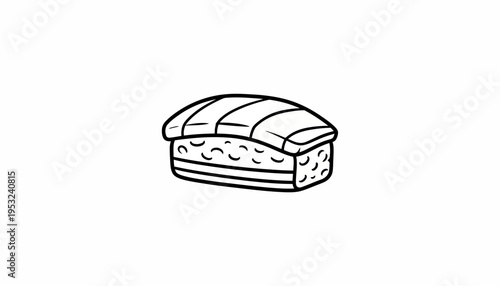Simple Hand-Drawn Sushi Nigiri Icon