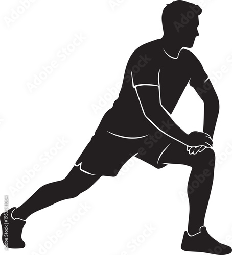 man stretching body during warm up