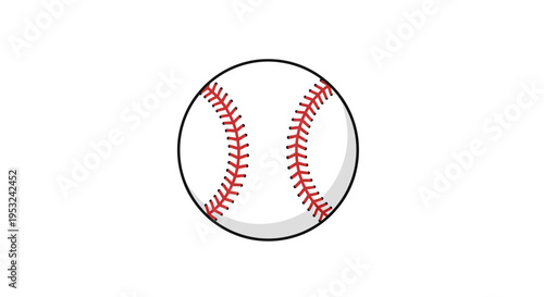 Baseball illustration, vector style graphic, sport equipment, white background, design concept