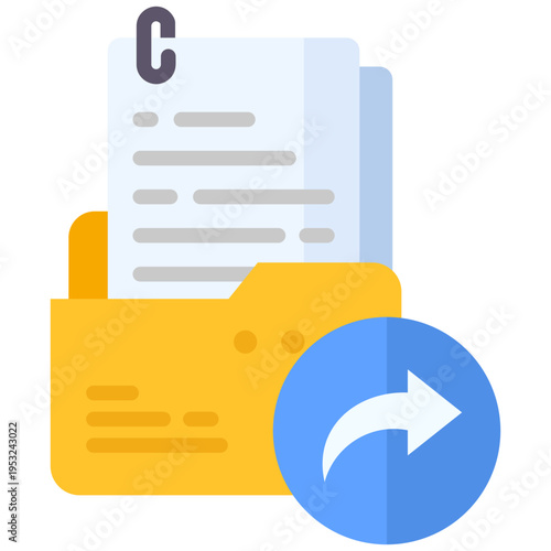 File Sharing Flat Color Icon