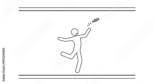Stick Figure Playing Frisbee Outdoors