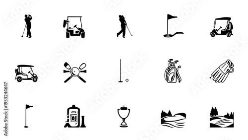 Golf icons and symbols