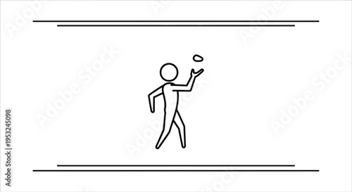 Simple Line Art of a Person Juggling Balls, Skillful Performance, Entertainment Concept