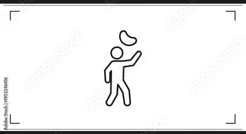 Person Throwing Boomerang Icon, Outdoor Activity, Sport, Recreation, Line Art