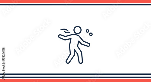 Person Throwing Ball Icon, Action, Movement, Sports, Game, Play, Motion, Dynamic