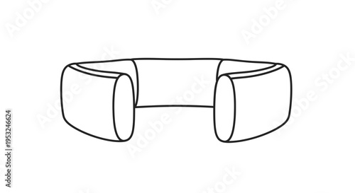 Minimalist outline drawing of a round, plush baby pillow for sleep support