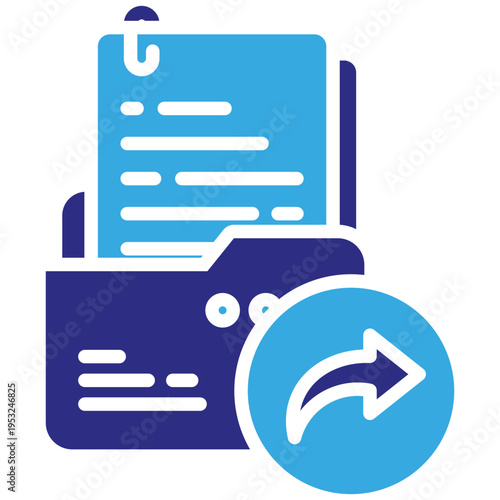 File Sharing Blue Duotone Glyph Icon