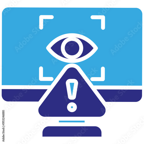 Spyware Blue Duotone Glyph Icon