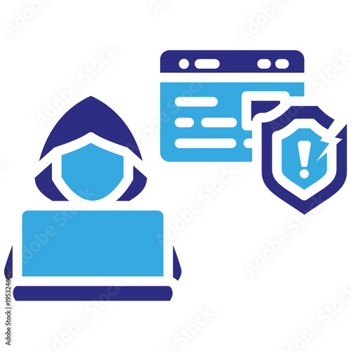 Hacking Blue Duotone Glyph Icon