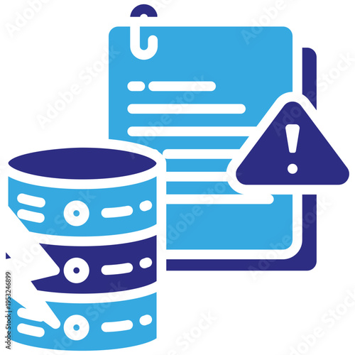 Data Loss Blue Duotone Glyph Icon