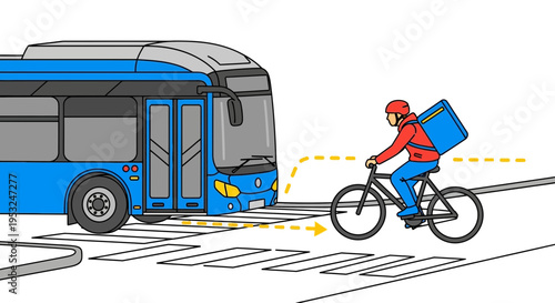 Man riding bicycle with delivery bag.