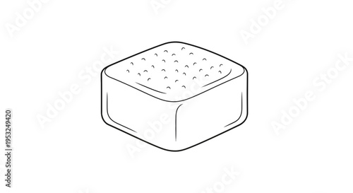Minimalist Line Art Icon of a Square Hot Tub or Jacuzzi with Bubbles