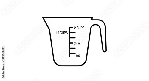 Measuring Cup with Liquid and Volume Markings