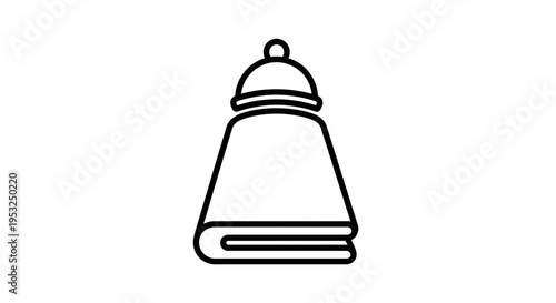 Folded Towel with Lid Icon, Spa and Hygiene Concept