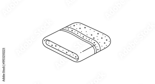 Folded Fabric Roll with Polka Dot Pattern, Crafting Material