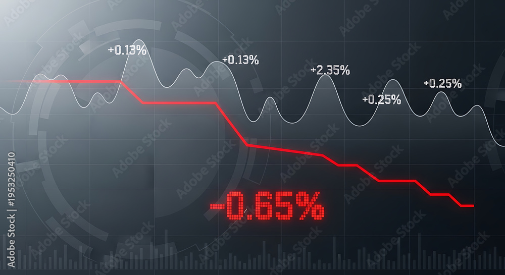 Obraz premium financial stock market chart illustrating a significant decline in business data ideal for investment risk and economic downturn analysis