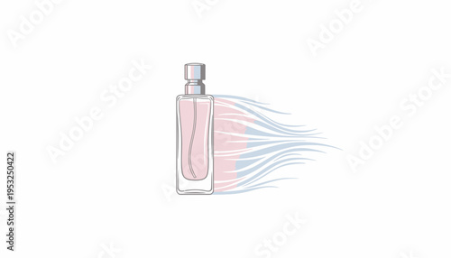 Elegant Perfume Bottle with Abstract Scent Waves