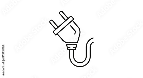 Electric Plug Icon, Power Connector Symbol, Energy Supply Concept