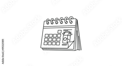 Calendar with Milk Carton Icon - Dairy Product Reminder, Daily Schedule, Freshness