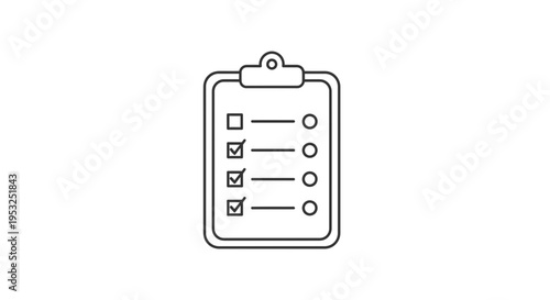 Checklist Clipboard Icon: To Do List, Task Management, Survey, Planning, Progress Tracking