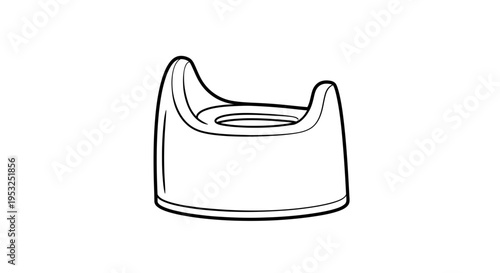 Child Potty Training Seat Icon - Simple Line Art Illustration