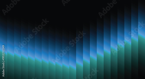 Abstract Blue Neon Wave Background with Vertical Light Bars