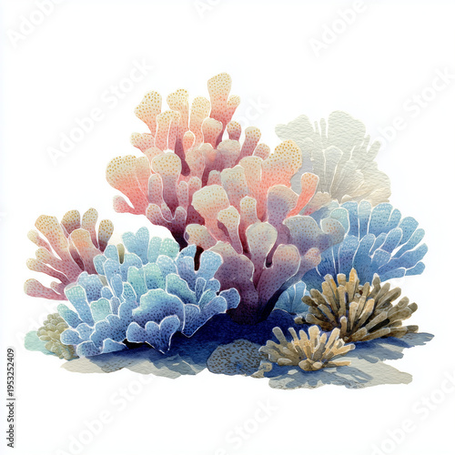 Wallpaper Mural Watercolor Sea Animals and seaweed Set – Underwater Clipart Collection Torontodigital.ca