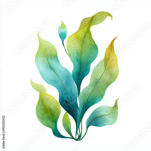 Wallpaper Mural Watercolor Sea Animals and seaweed Set – Underwater Clipart Collection Torontodigital.ca