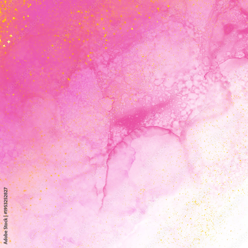 Fototapeta premium Pink Abstract Glitter Background With Golden Sparkles