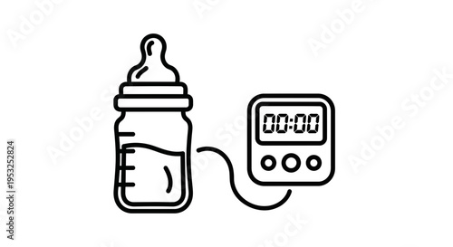 Baby Bottle Timer Icon: Feeding Schedule and Time Management for Infants
