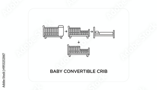 Baby Convertible Crib Transformation Stages: Crib to Toddler Bed