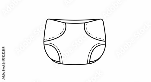 Baby Diaper Icon Outline Vector Illustration