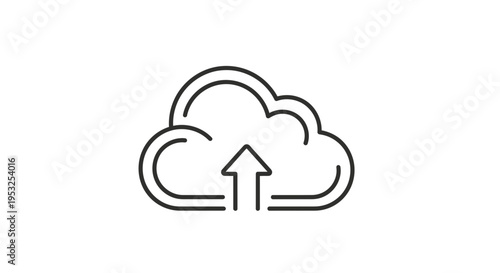 Minimalist Cloud Storage Upload Vector Icon Illustration Design Element for Technology and Data Projects