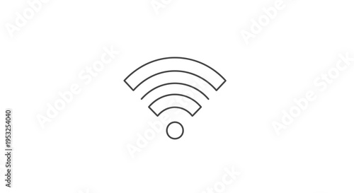 Wireless Internet Wifi Signal Outline Icon Vector Illustration for Network Connectivity Design