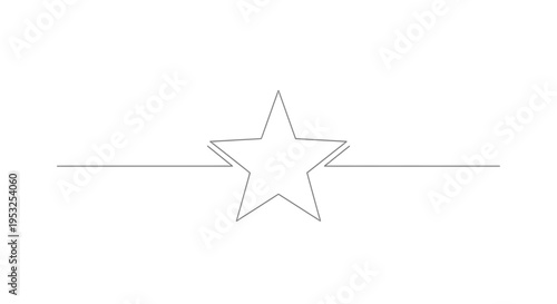 Minimalist Continuous Line Star Illustration for Review Rating and Favorite Icon Design Element