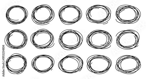 hand drawn scribbled circles frame a simple background perfect for highlighting content or abstract design
