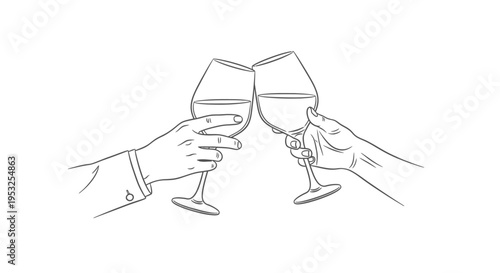 two hands clinking wine glasses in a celebratory toast symbolizing friendship partnership and success for any special occasion