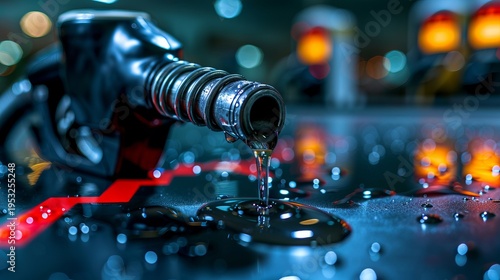 Wallpaper Mural Conceptual image of volatile fuel prices with a gas nozzle and trends of market fluctuations Torontodigital.ca