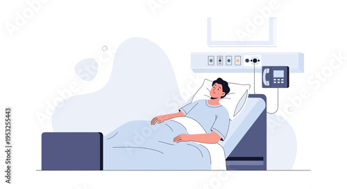 Patient Resting in Hospital Bed with Medical Equipment