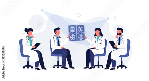Medical Team Discussing X-rays in a Meeting
