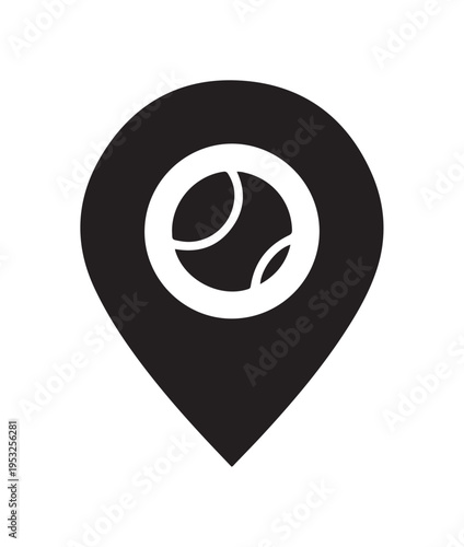 Discover the perfect spot for your next game a convenient location pin icon marking a vibrant padel court or club, ideal for sports enthusiasts searching for their next match