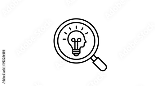 Creative Idea Search and Analysis Conceptual Icon