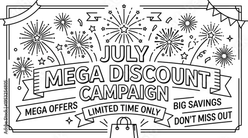 July Mega Discount Campaign Advertisement