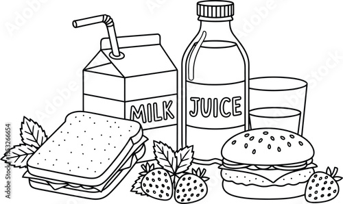 Healthy food and drink items for kids