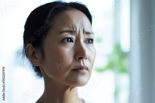 心配そうな中年の女性