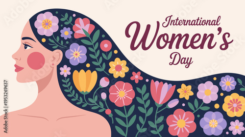 A floral portrait celebrating international women s day with a beautiful design