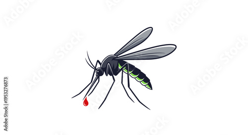 Mosquitoes prohibition sign illustration, indicating the ban on these insects, signifying pest control and disease prevention