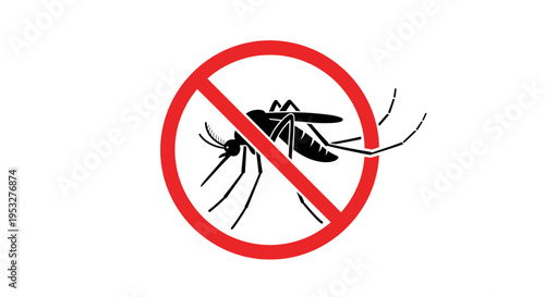 An illustration of a mosquito, a common insect known for its biting and disease-carrying capabilities, presented within a circular frame