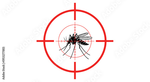 A Clear Warning Symbol Against Mosquitoes, Illustrating Pest Control and Repellent Efforts to Protect Against Insect Bites and Disease Vectors