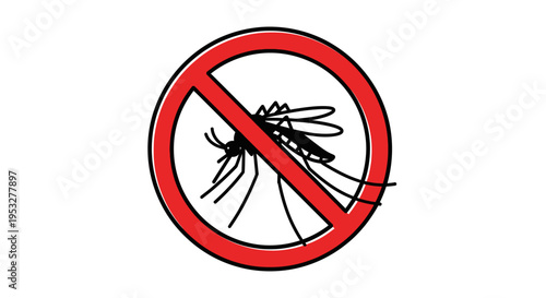 Vivid cartoon depiction of a tiny gray mosquito with a droplet of blood on its proboscis, symbolizing summer nuisances and insect-borne concerns, isolated on a clean white background